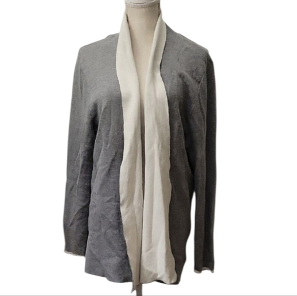 a new day Gray and Cream Blazer Open Front Knit - Picture 1 of 3